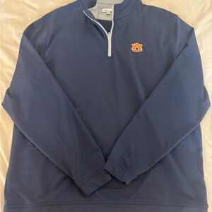 Peter Millar Navy and Gray Quarter-Zip Pullover AUBURN U